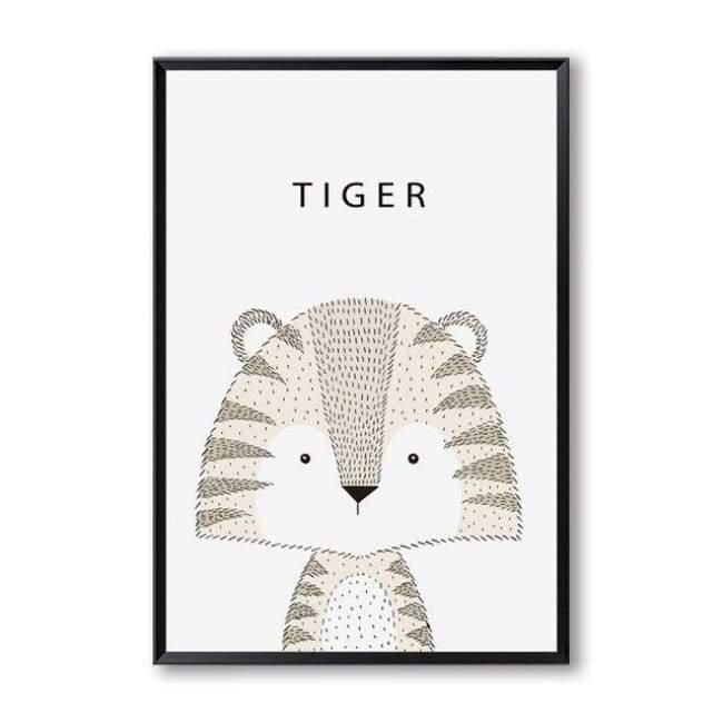 Cartoon Animal Wall Art Series - 20X30 Cm (8X12 Inches) / Tiger