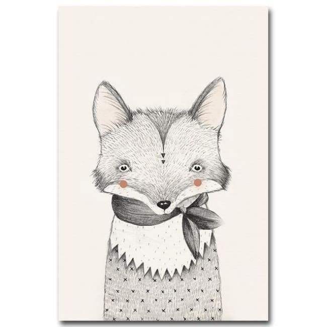 Bears Foxes & Ice-Cream - Canvas Art Series - 20X30 Cm (8X12 Inches) / Fox