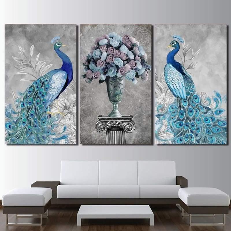 Blue Peacock Elegance - Canvases