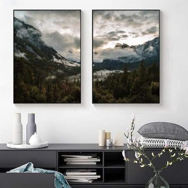 Bold Valleys - 20X30 Cm (8X12 Inches) / 2 Piece Set - Prints