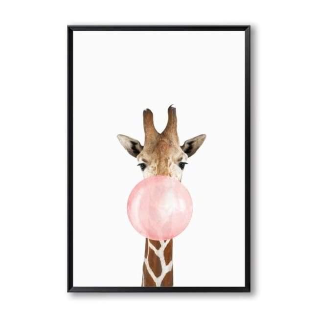 Bubble Gum Zoo Canvas Art - 20X30 Cm (8X12 Inches) / Giraffe - Prints