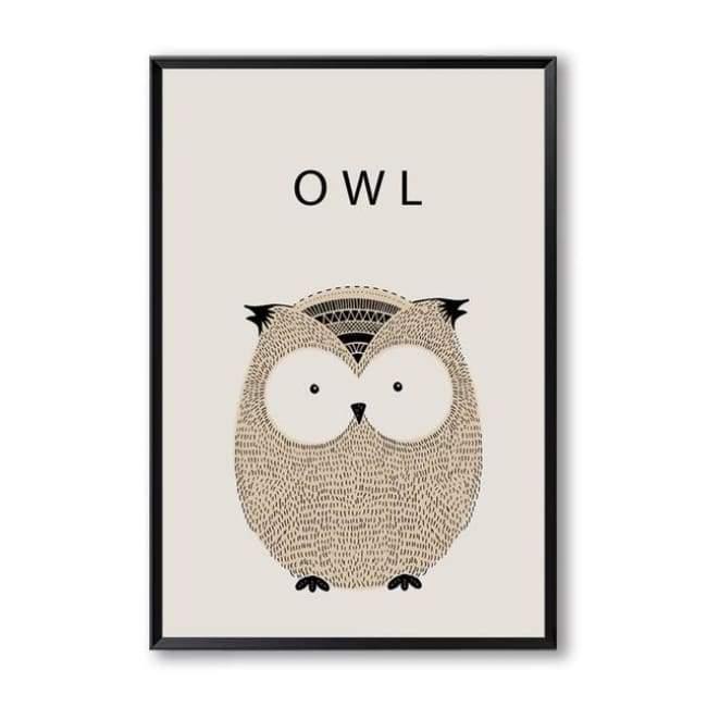 Cartoon Animal Wall Art Series - 20X30 Cm (8X12 Inches) / Owl