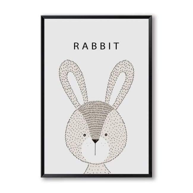 Cartoon Animal Wall Art Series - 20X30 Cm (8X12 Inches) / Rabbit
