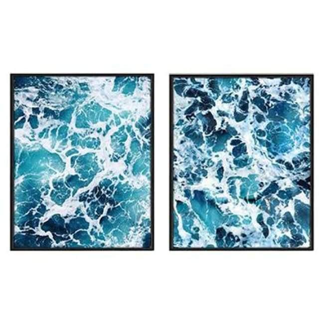 Clashing Waves - 40X50 Cm (16X20 Inches) / 2 Piece Set