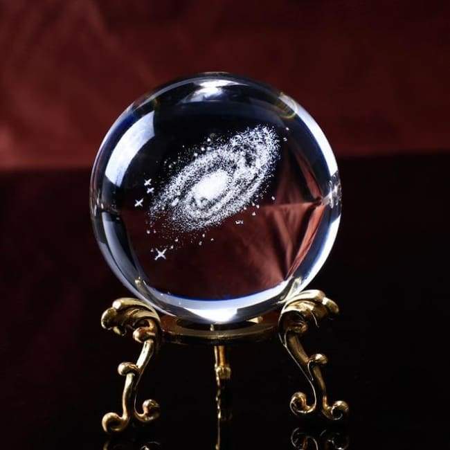 Global Galaxy - Crystal Ball With Gold Base