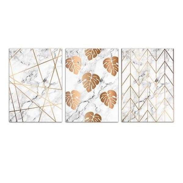 Gold on Marble - 20x30 cm (8x12 inches) / 3 Piece Set