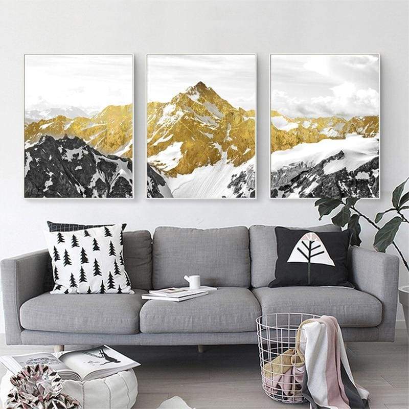 Golden Mountains - 20x30 cm (8x12 inches) / 3 Piece Set