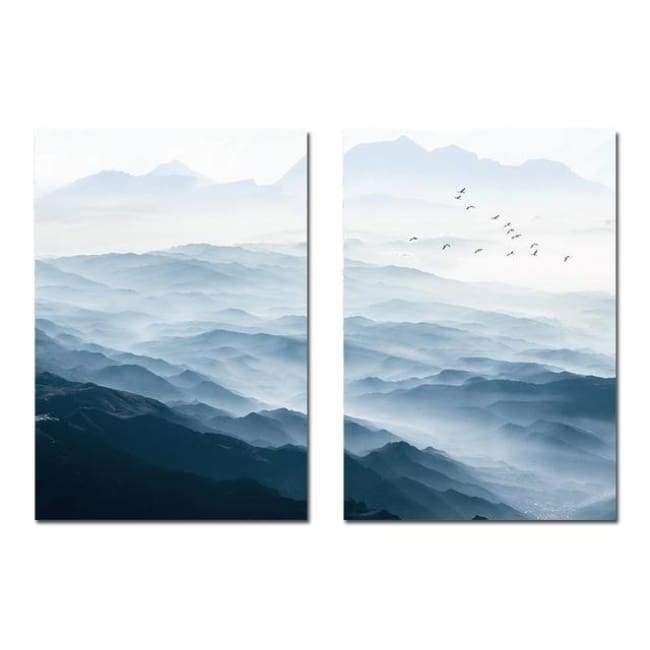Misty Mountains - 20X30 Cm (8X12 Inches) / 2 Piece Set