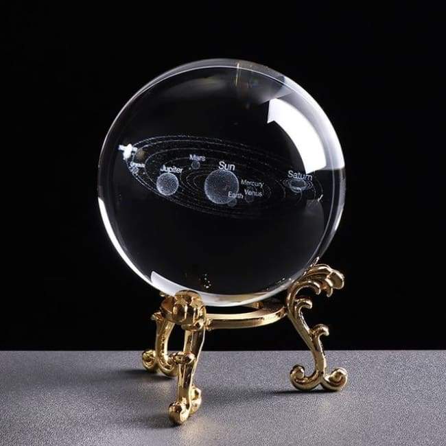Space in a Ball - 6 CM / Crystal Ball with Gold Base