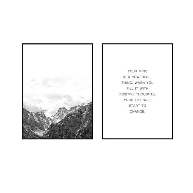 Your Mind Is Powerful - 20X25Cm (8X10 Inches) / 2 Piece Set - Prints